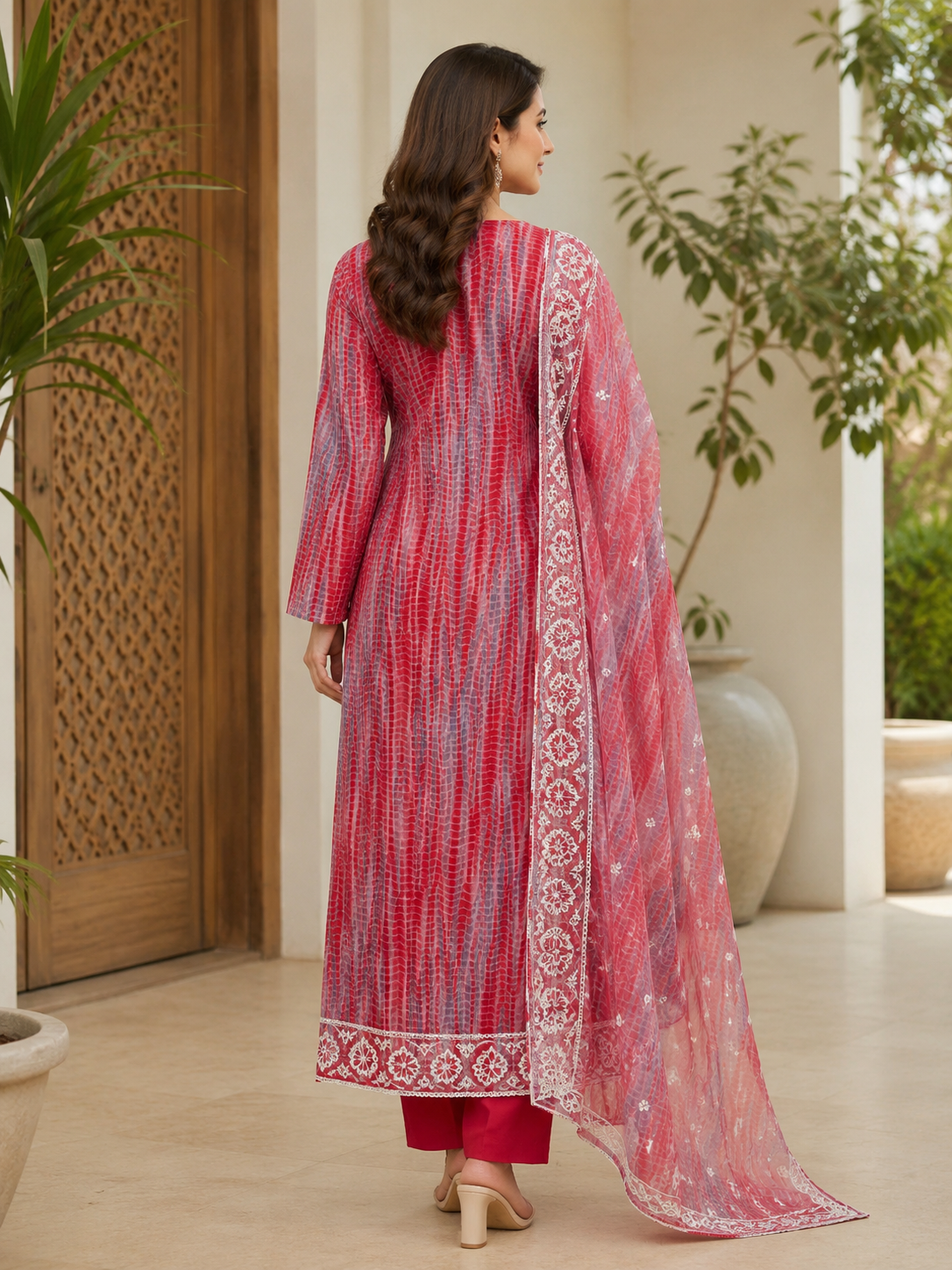 Elegant georgette embroidered suit with classy dupatta