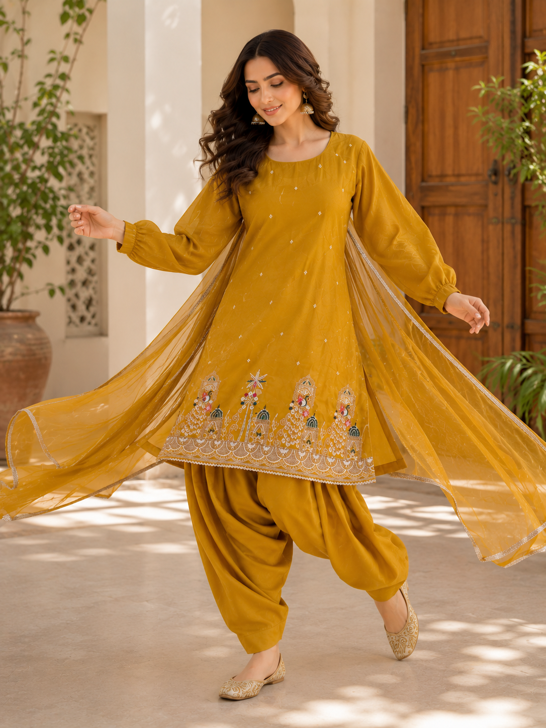 Fendi silk fancy embroidered handwork , designer suit