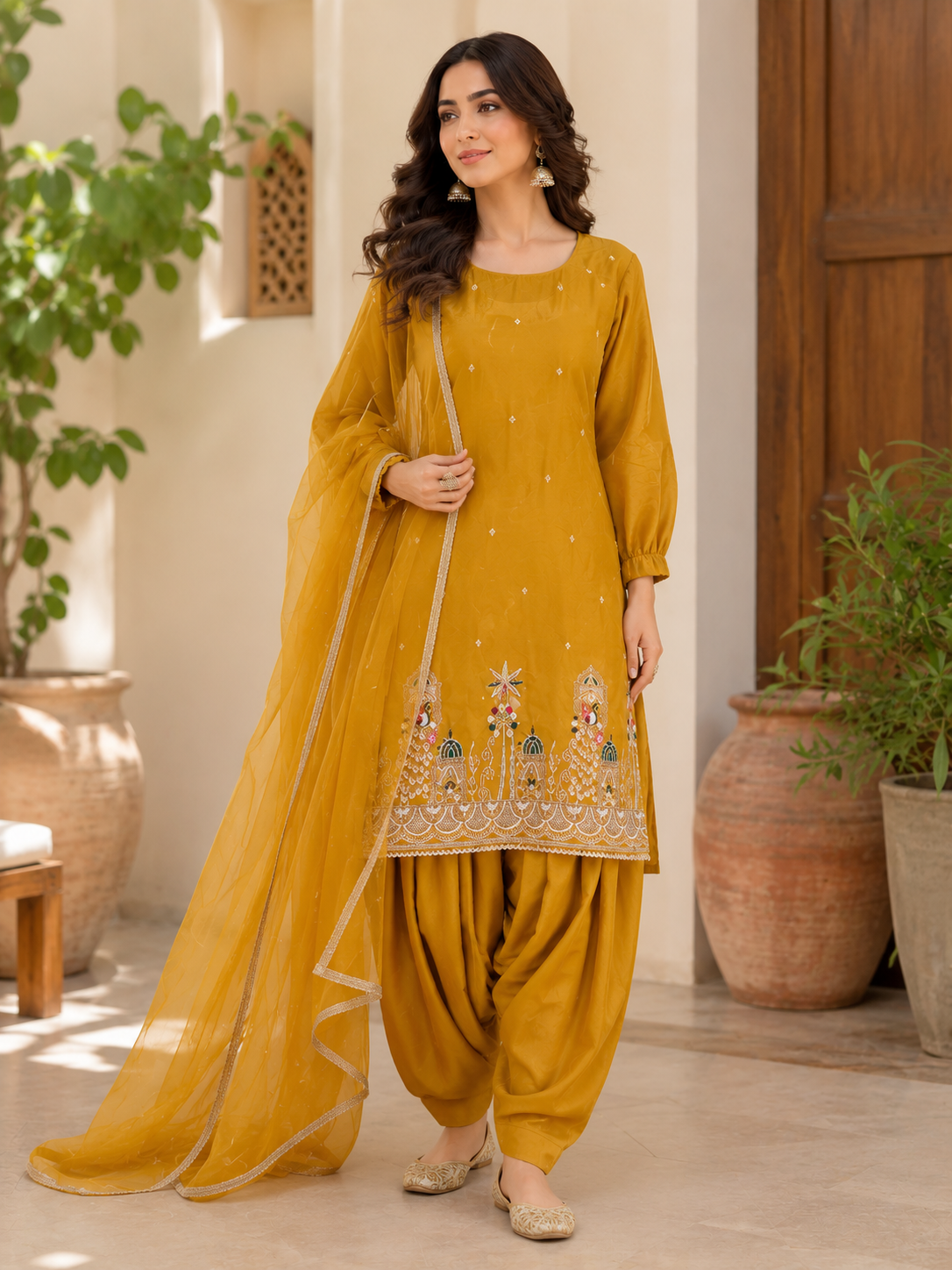 Fendi silk fancy embroidered handwork , designer suit
