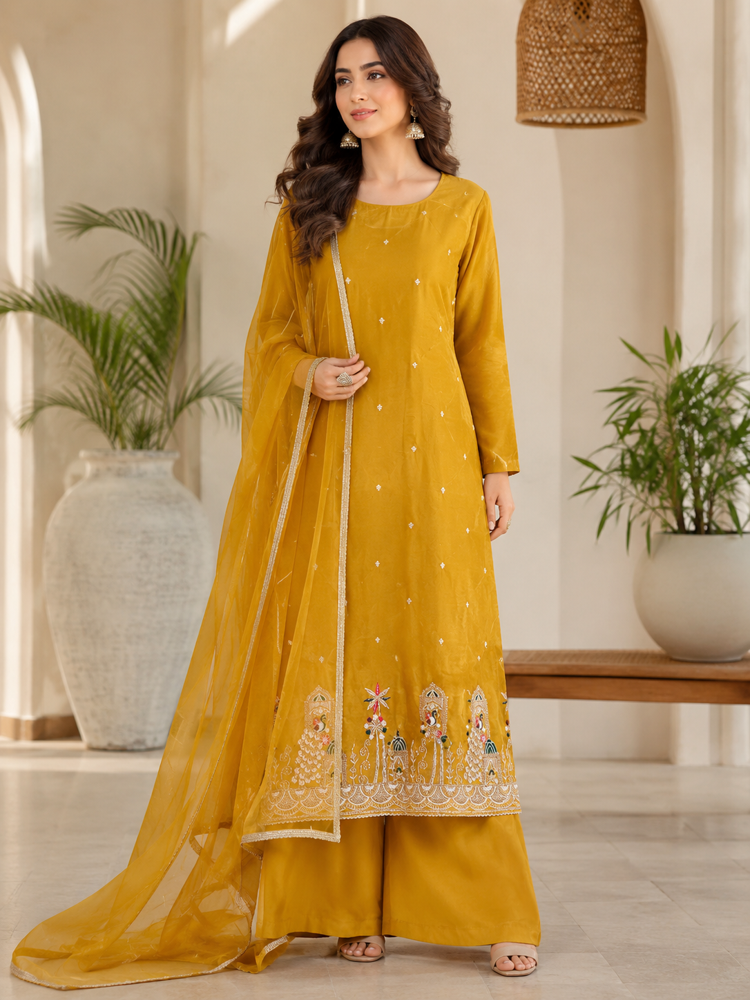 Fendi silk fancy embroidered handwork , designer suit
