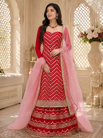 Wedding heavy party wear lehenga/plazzo option dress