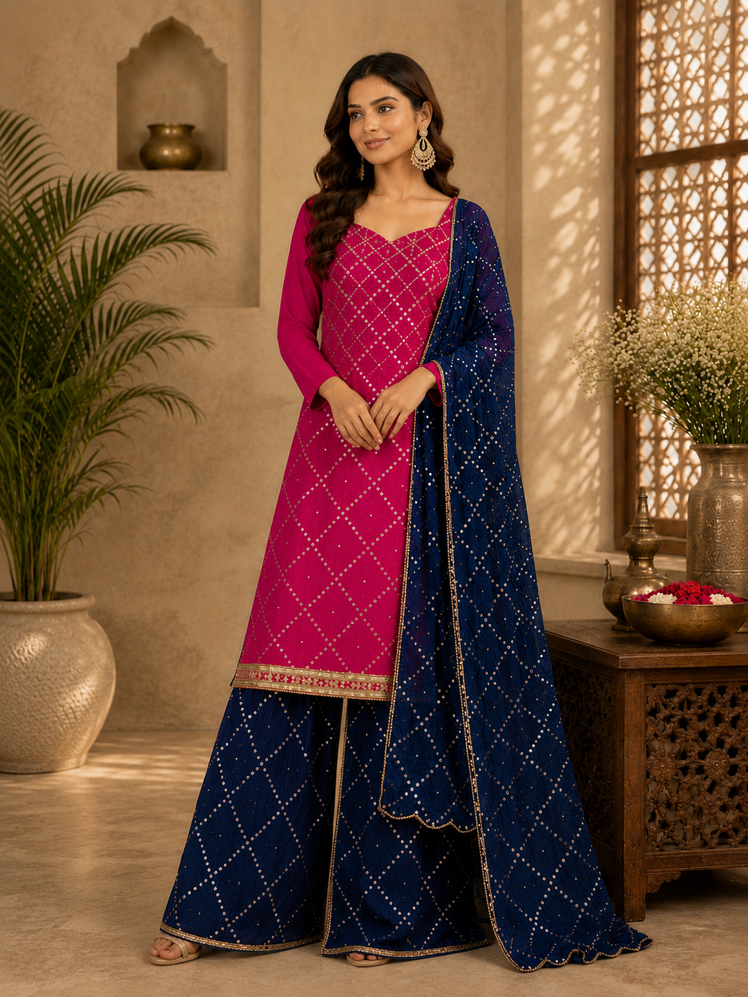 Pure opada silk party wear full work wedding wear