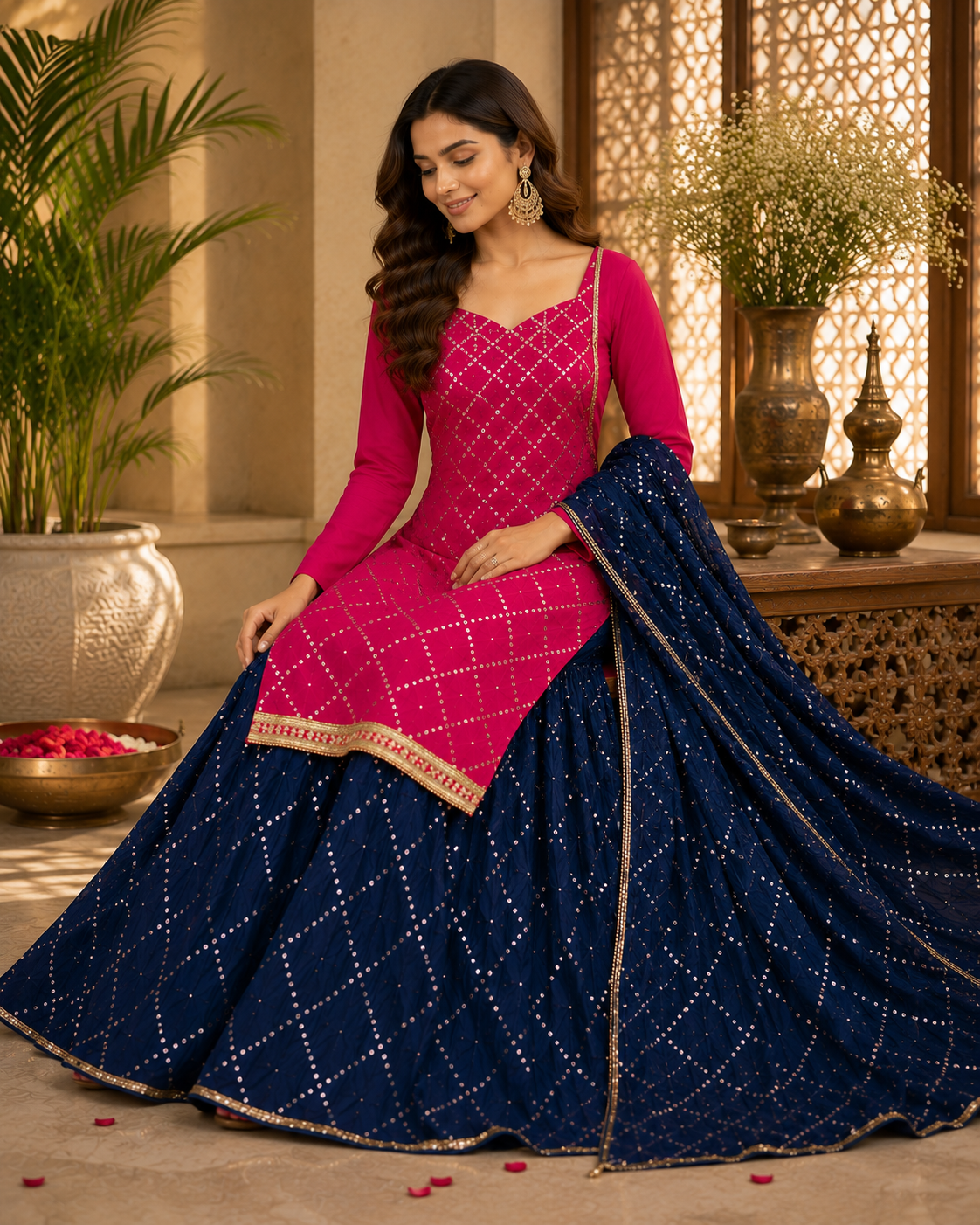 Pure opada silk party wear full work wedding wear