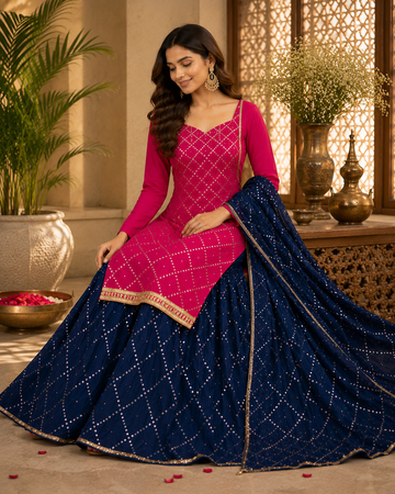 Pure opada silk party wear full work wedding wear
