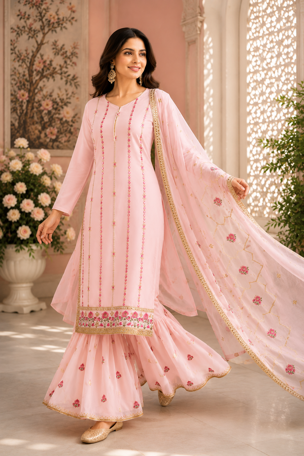 Pretty shade classy party wear garara suit