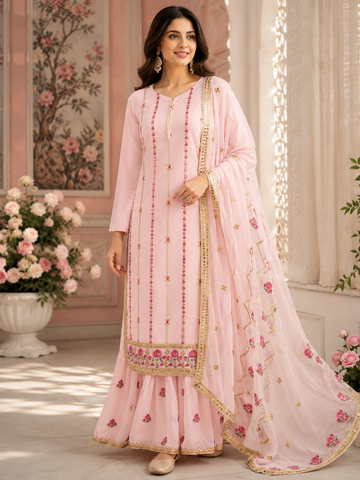 Pretty shade classy party wear garara suit