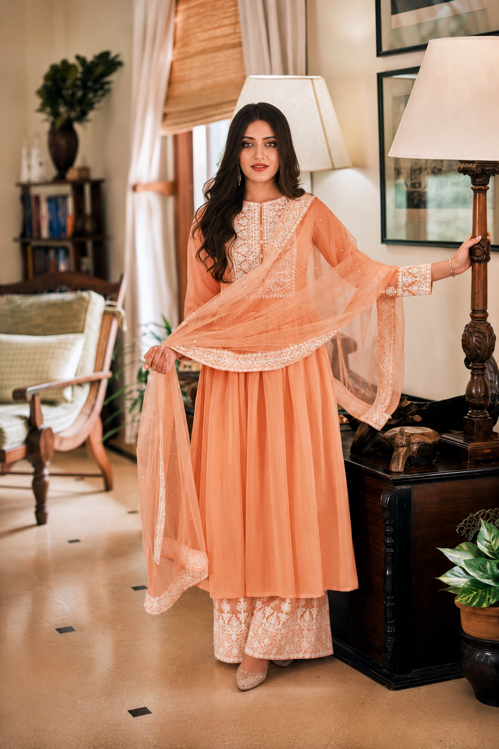Designer elegant shade coding work party wear dress