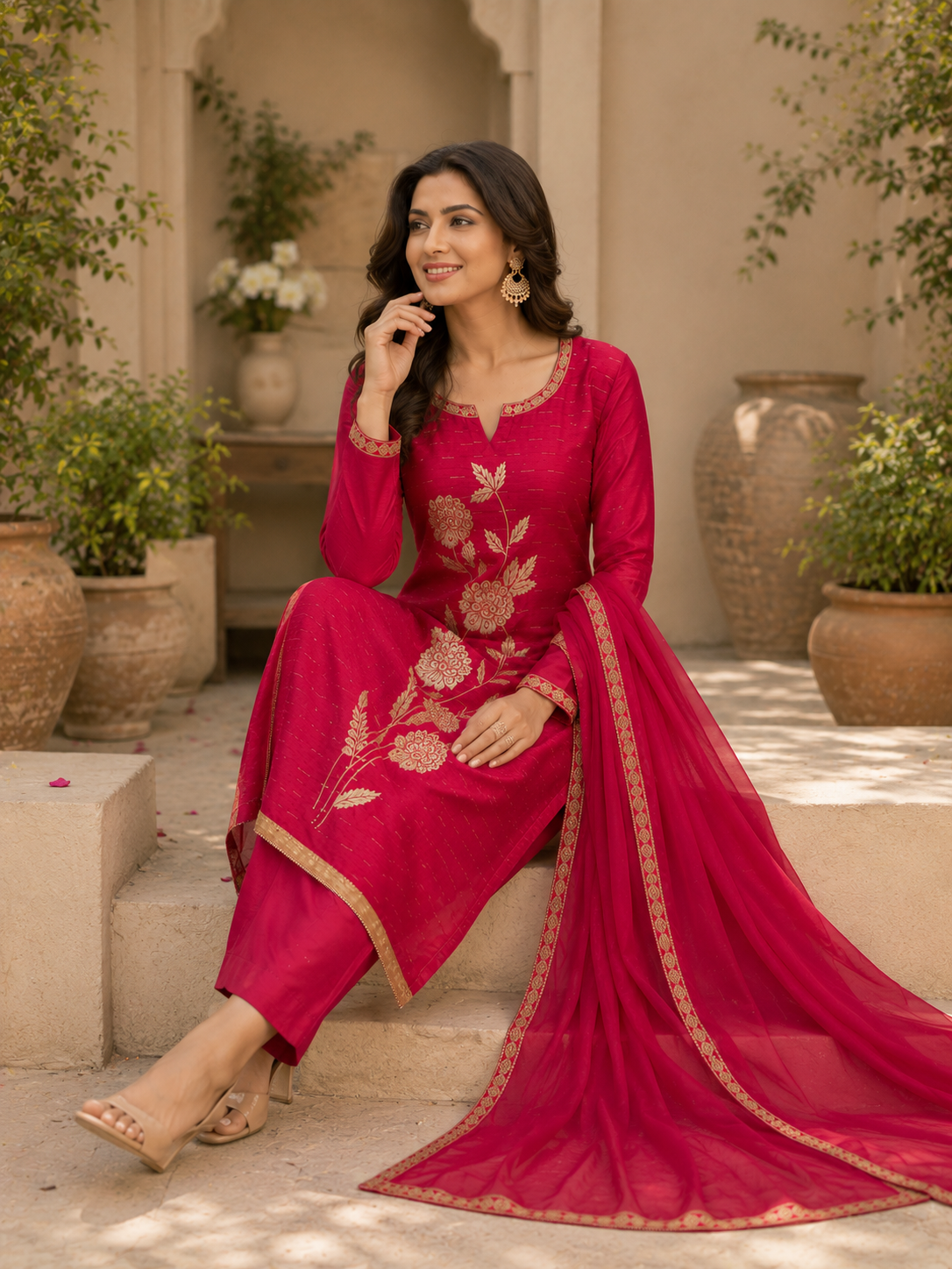 Jaquard weaving beautiful silk suit