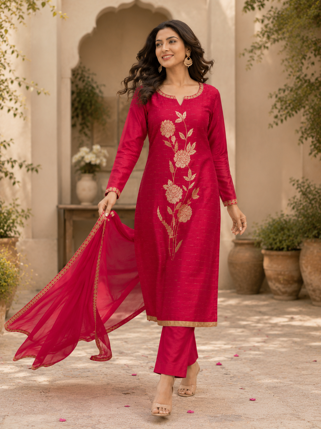 Jaquard weaving beautiful silk suit