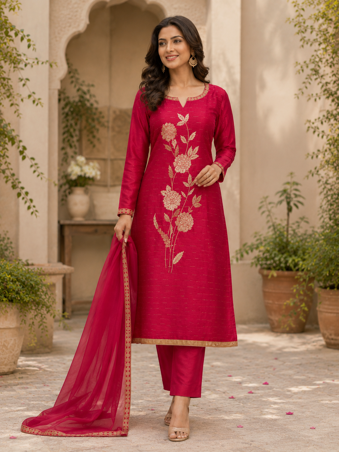 Jaquard weaving beautiful silk suit