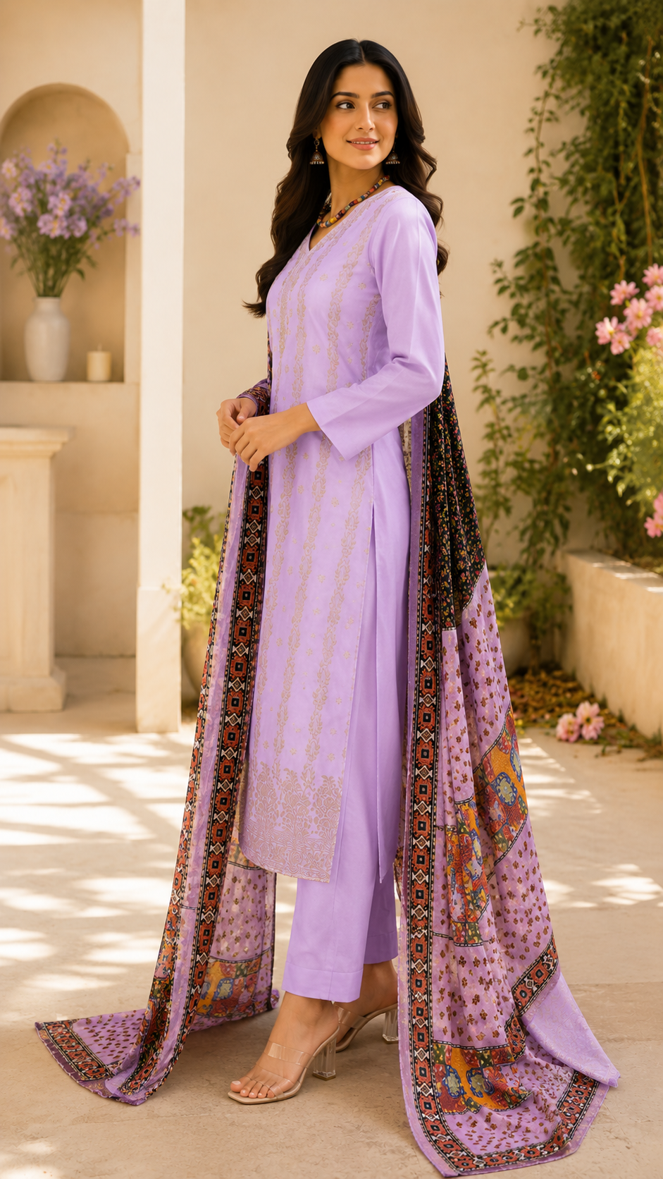 Dolla silk jaquard weaving suit