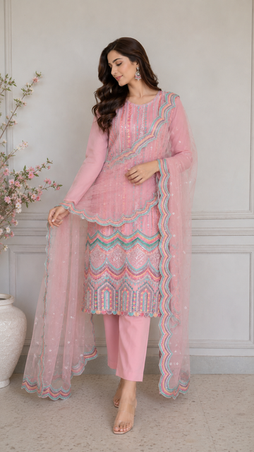 Designer sequence work party wear stylish suit
