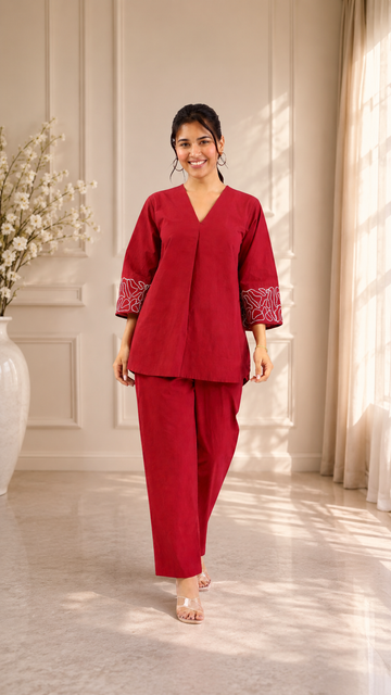Pure flex cotton sleeves work co-ord set