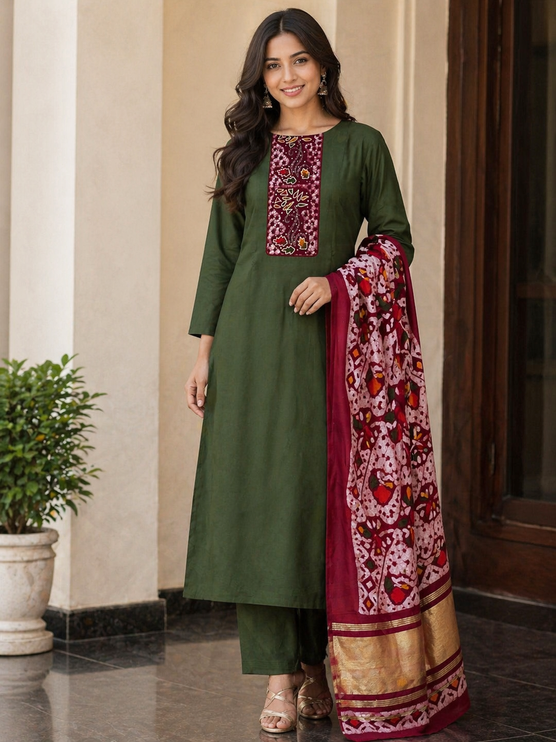 Cotton batik print trending suit