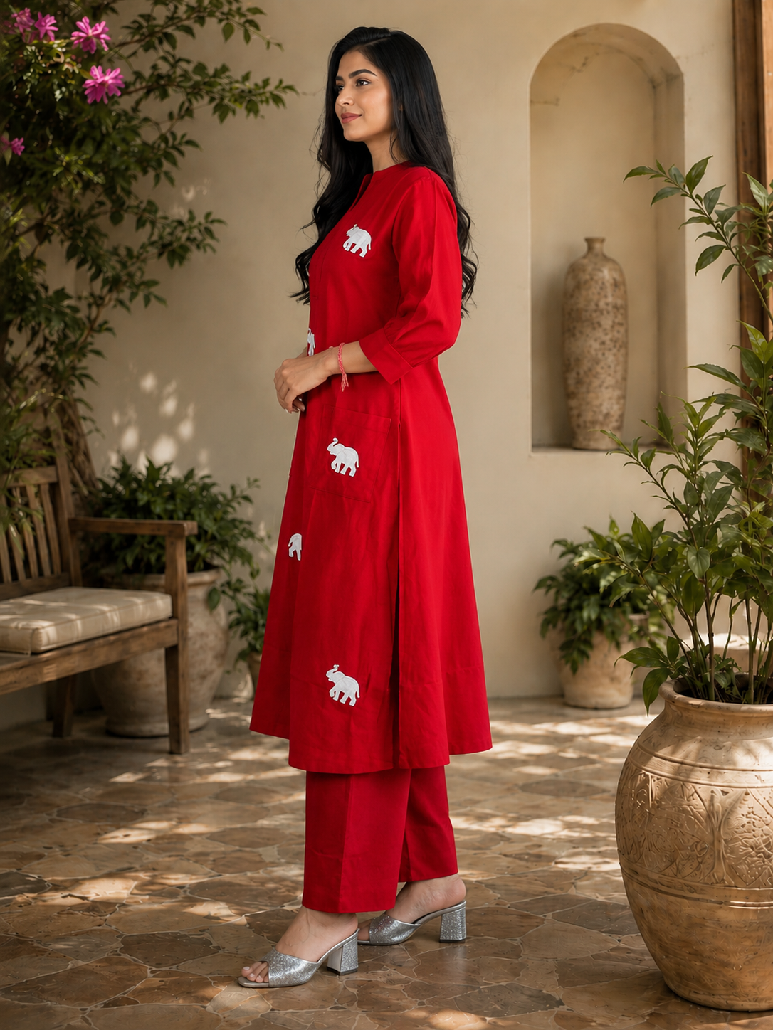 Cotton  embroidered co-ord set
