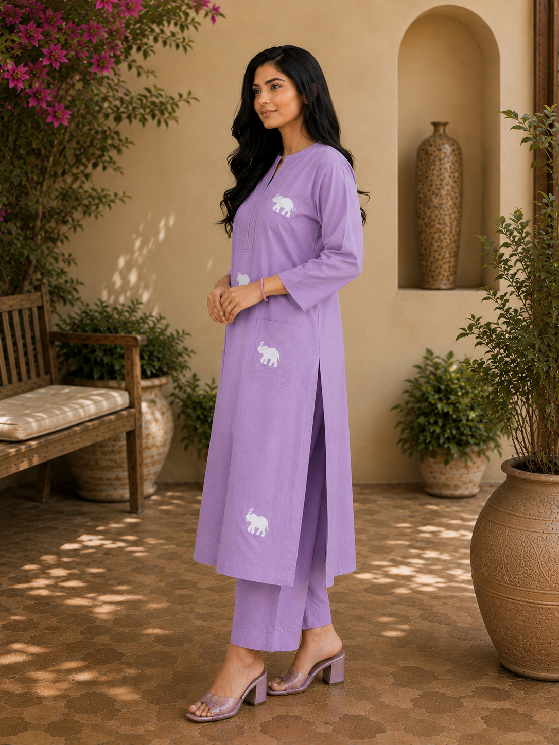 Cotton  embroidered co-ord set