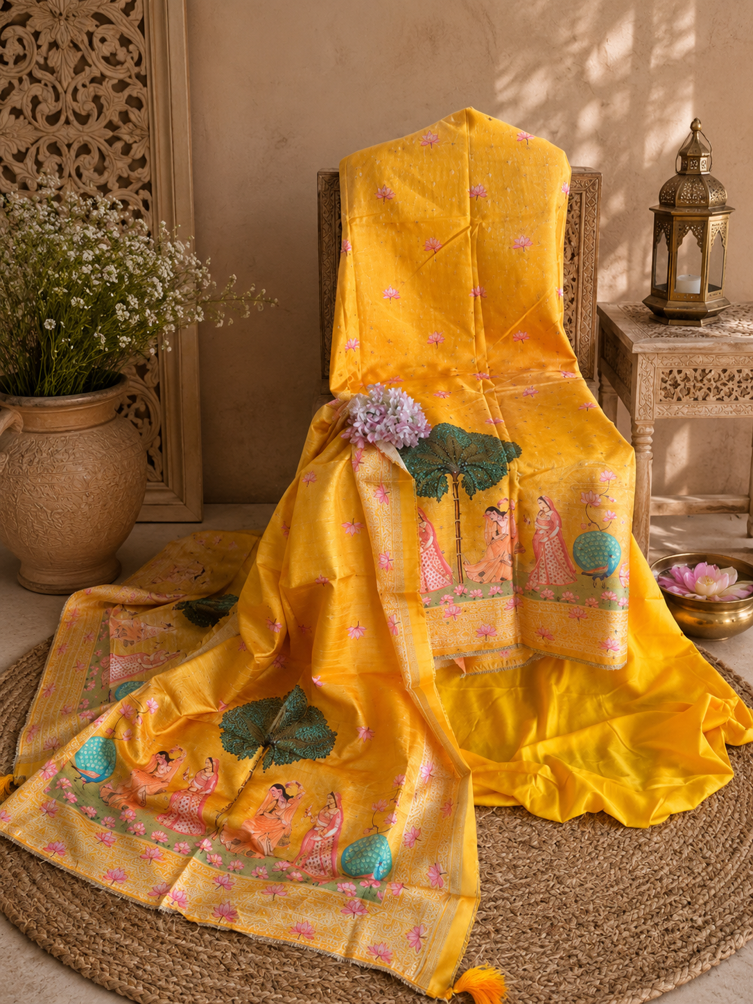 Premium Maheshwari Silk with elegant self-weaving texture