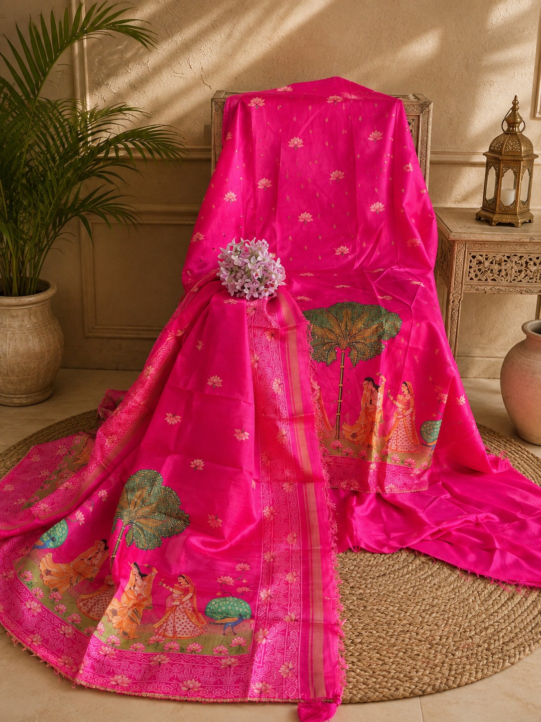 Premium Maheshwari Silk with elegant self-weaving texture