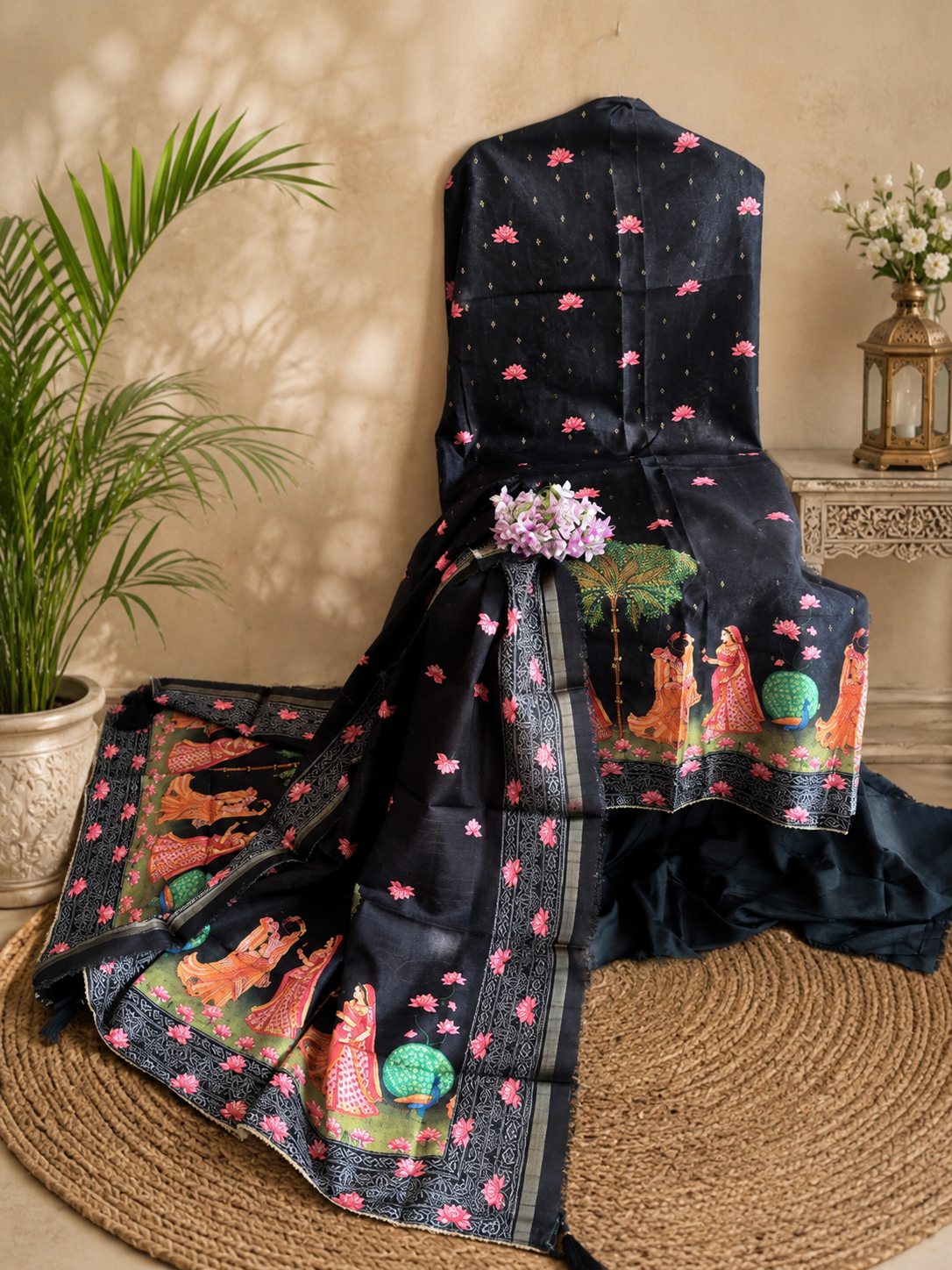 Premium Maheshwari Silk with elegant self-weaving texture
