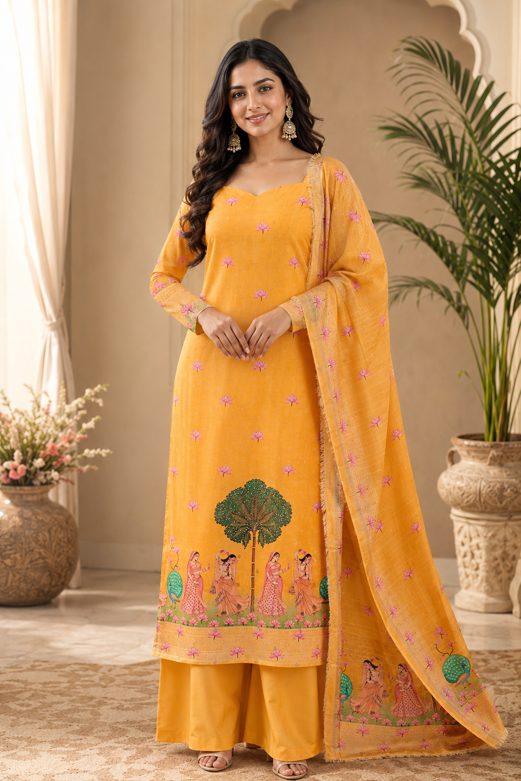 Premium Maheshwari Silk with elegant self-weaving texture