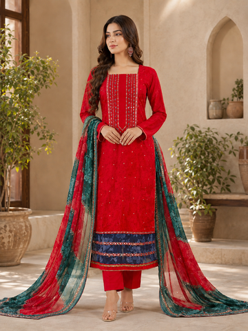 Elegant premium soft organza classy suit