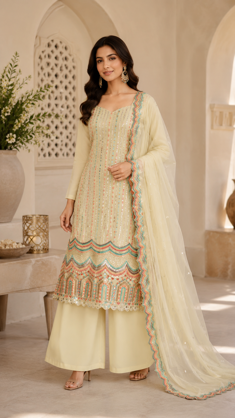 Designer sequence work party wear stylish suit