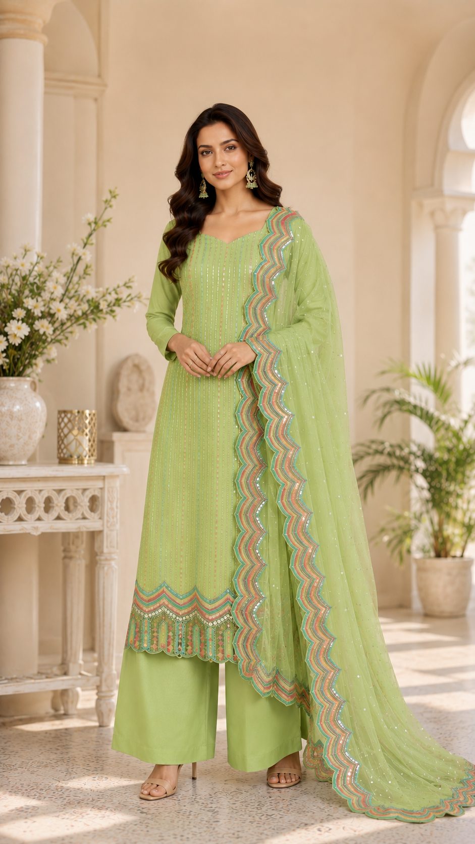 Designer sequence work party wear stylish suit