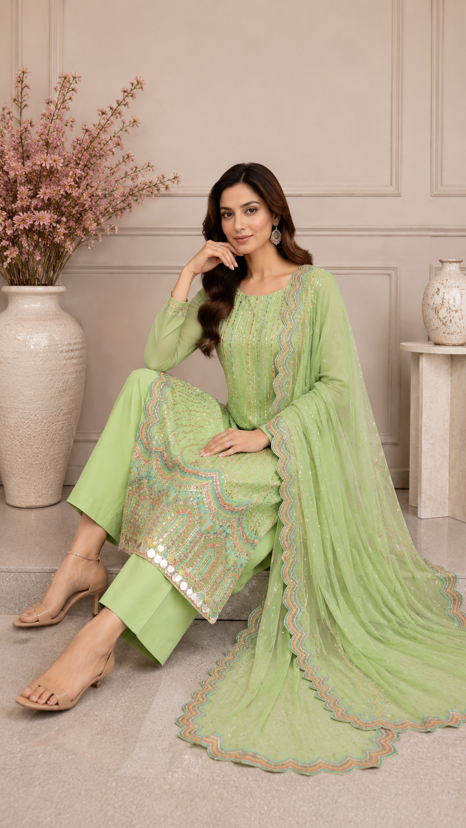 Designer sequence work party wear stylish suit