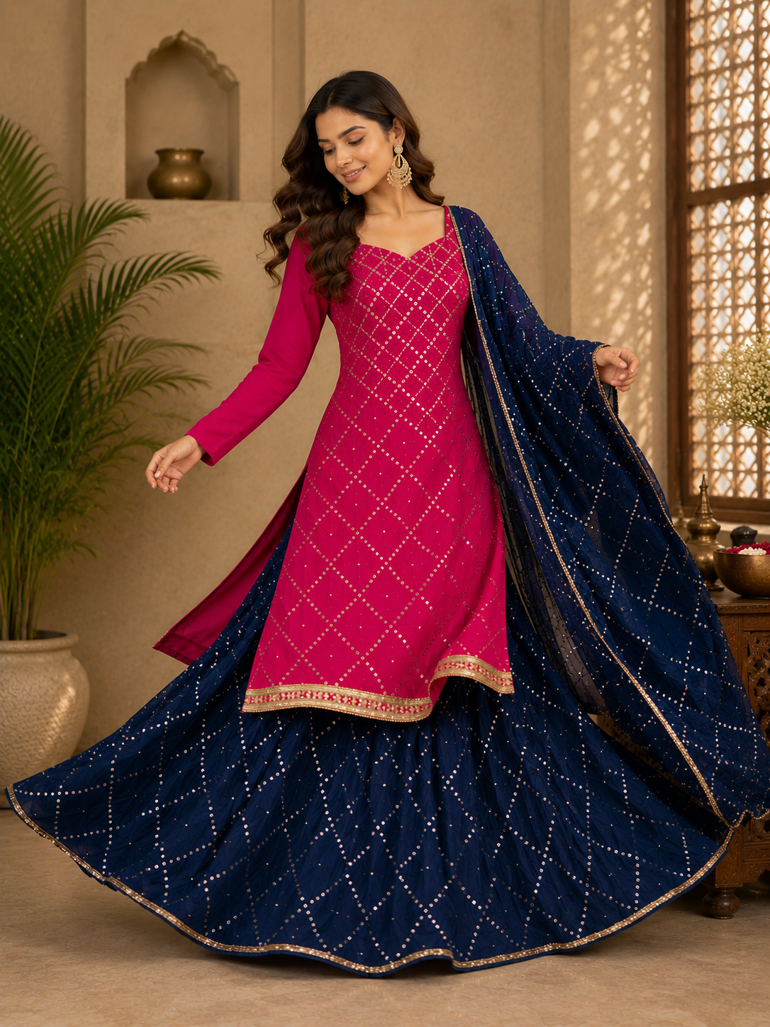 Pure opada silk party wear full work wedding wear