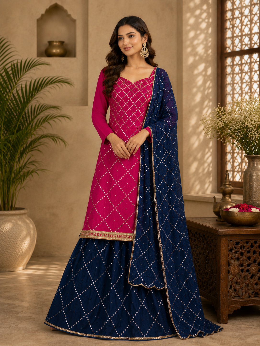 Pure opada silk party wear full work wedding wear