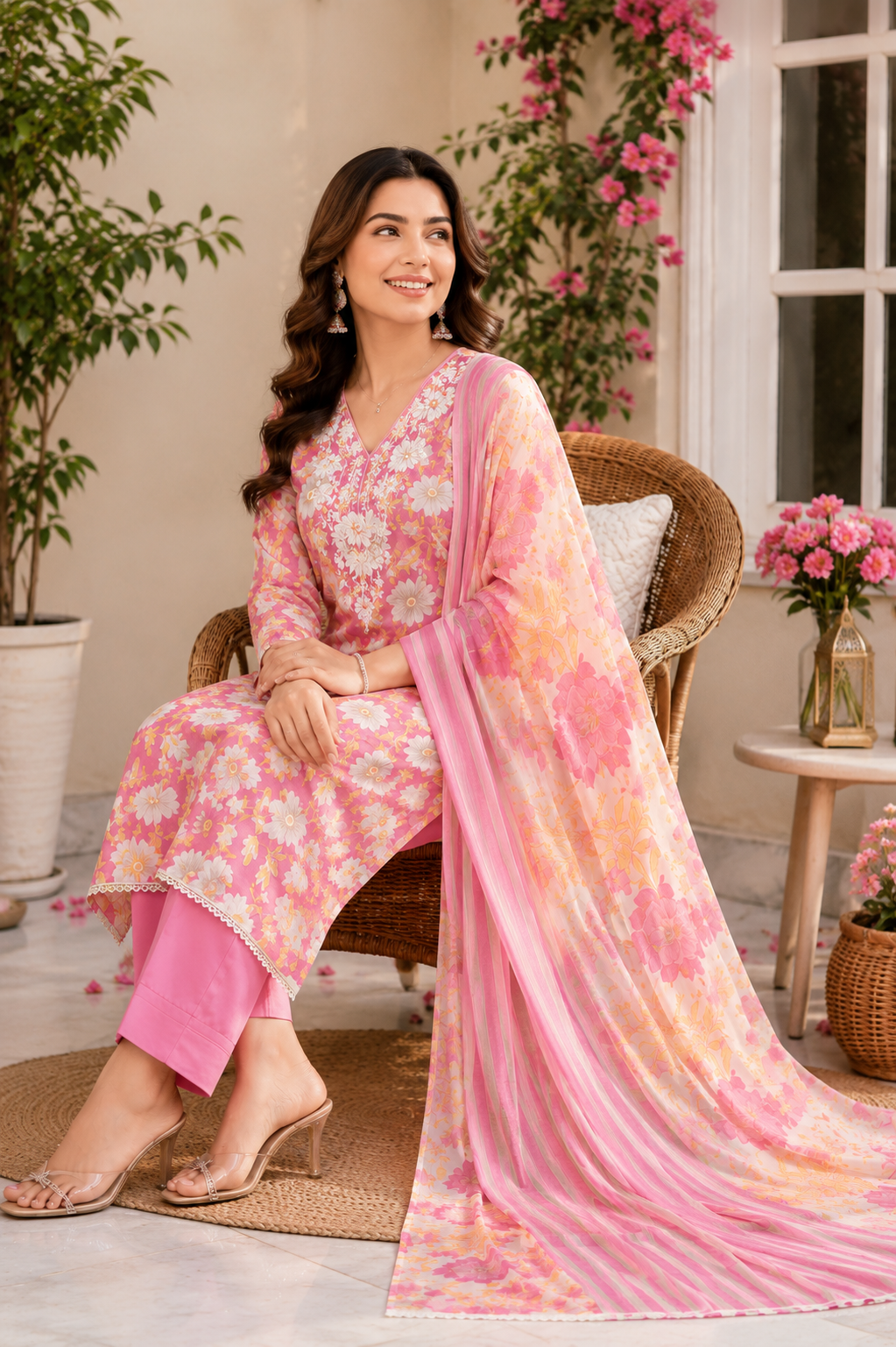 Beautiful floral print with embroidery premium collection