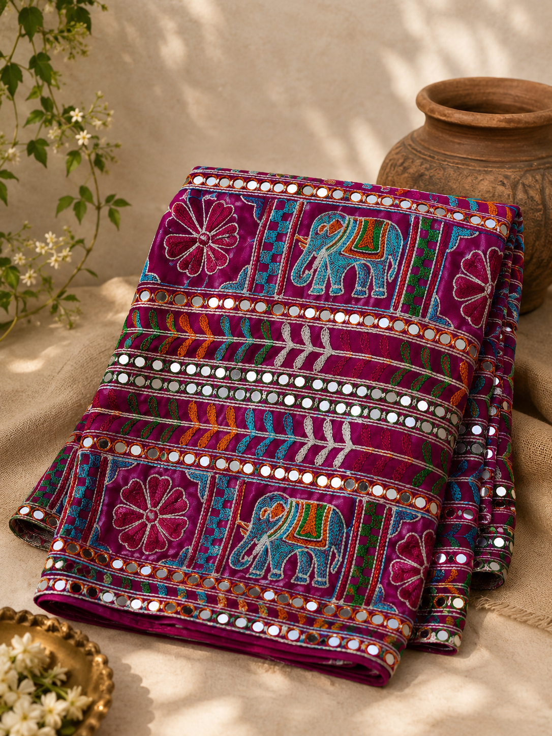 Premium Embroidered Mirror Work Ethnic Jacket | Boho Coat for Women | Indo-Western Wear