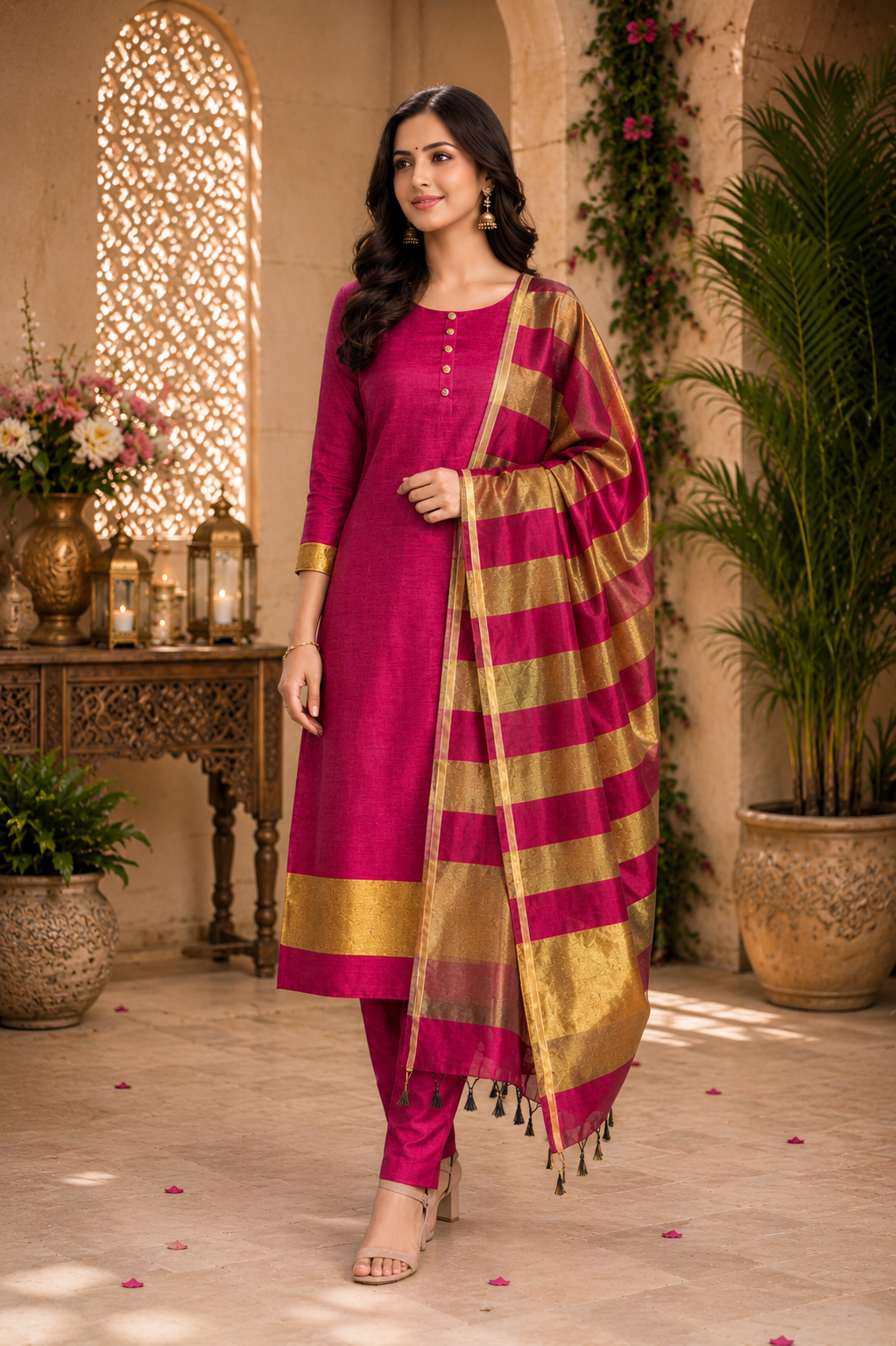 Maheshwari silk premium quality summer wear suit