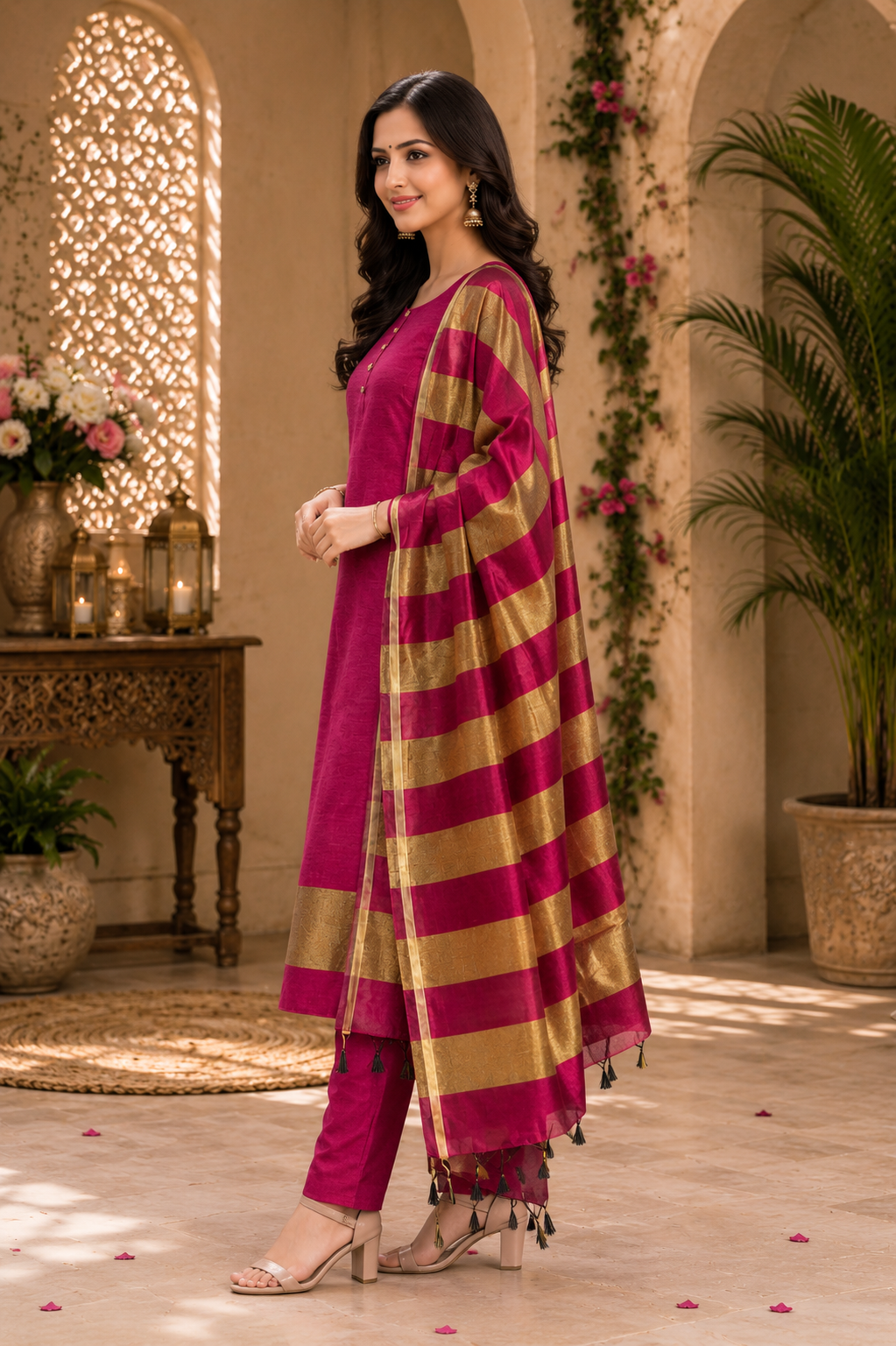 Maheshwari silk premium quality summer wear suit