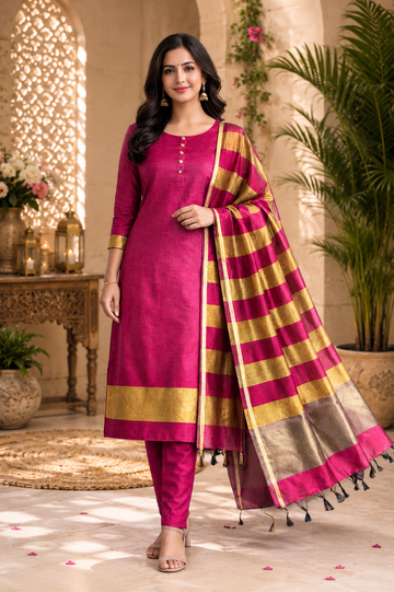 Maheshwari silk premium quality summer wear suit