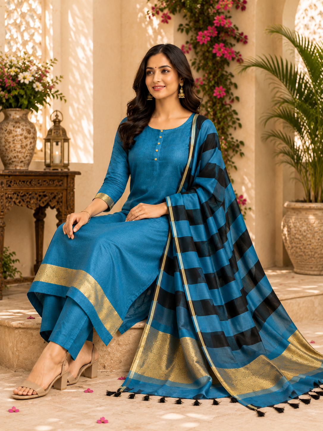 Maheshwari silk premium quality summer wear suit