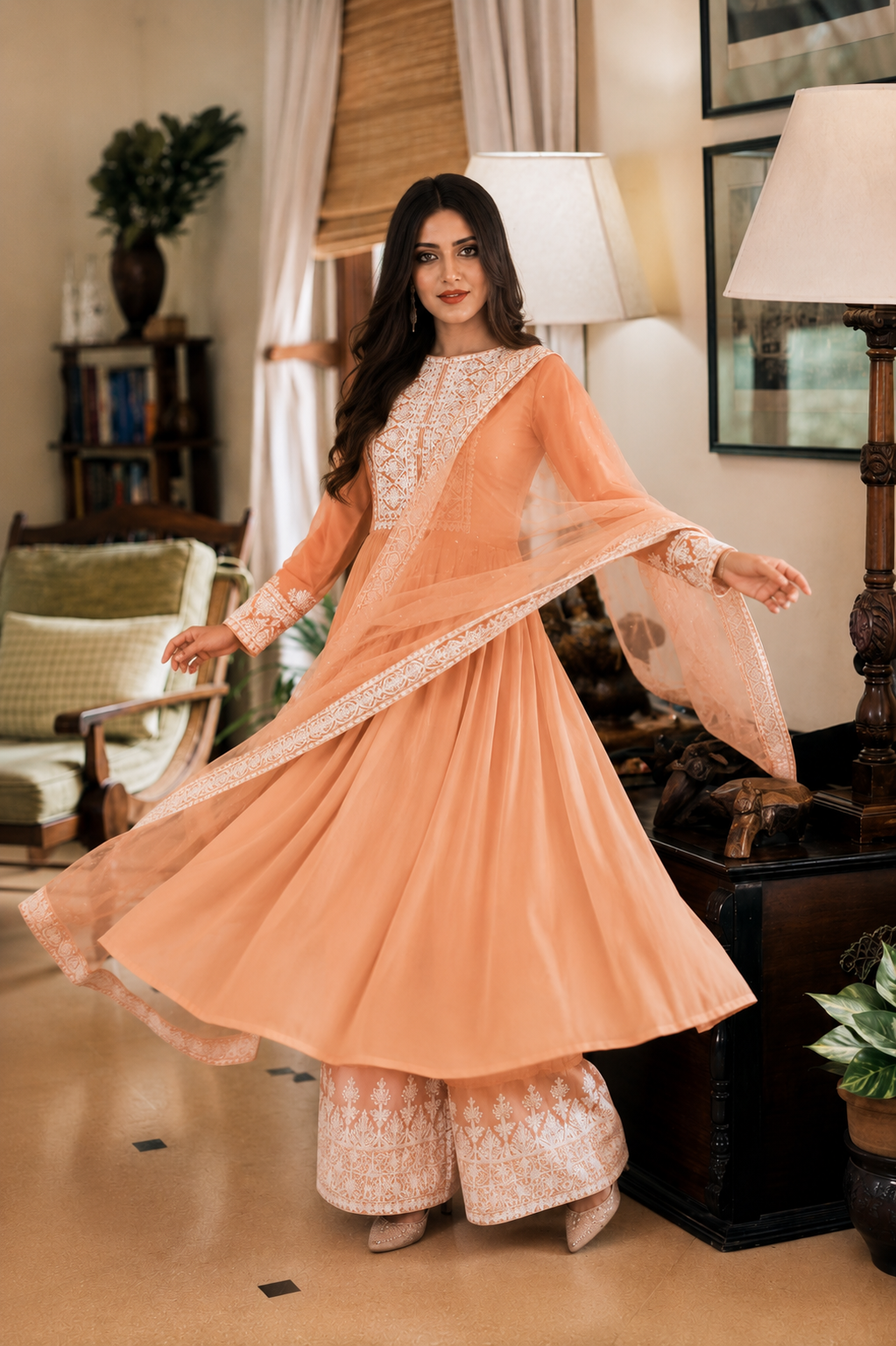Designer elegant shade coding work party wear dress