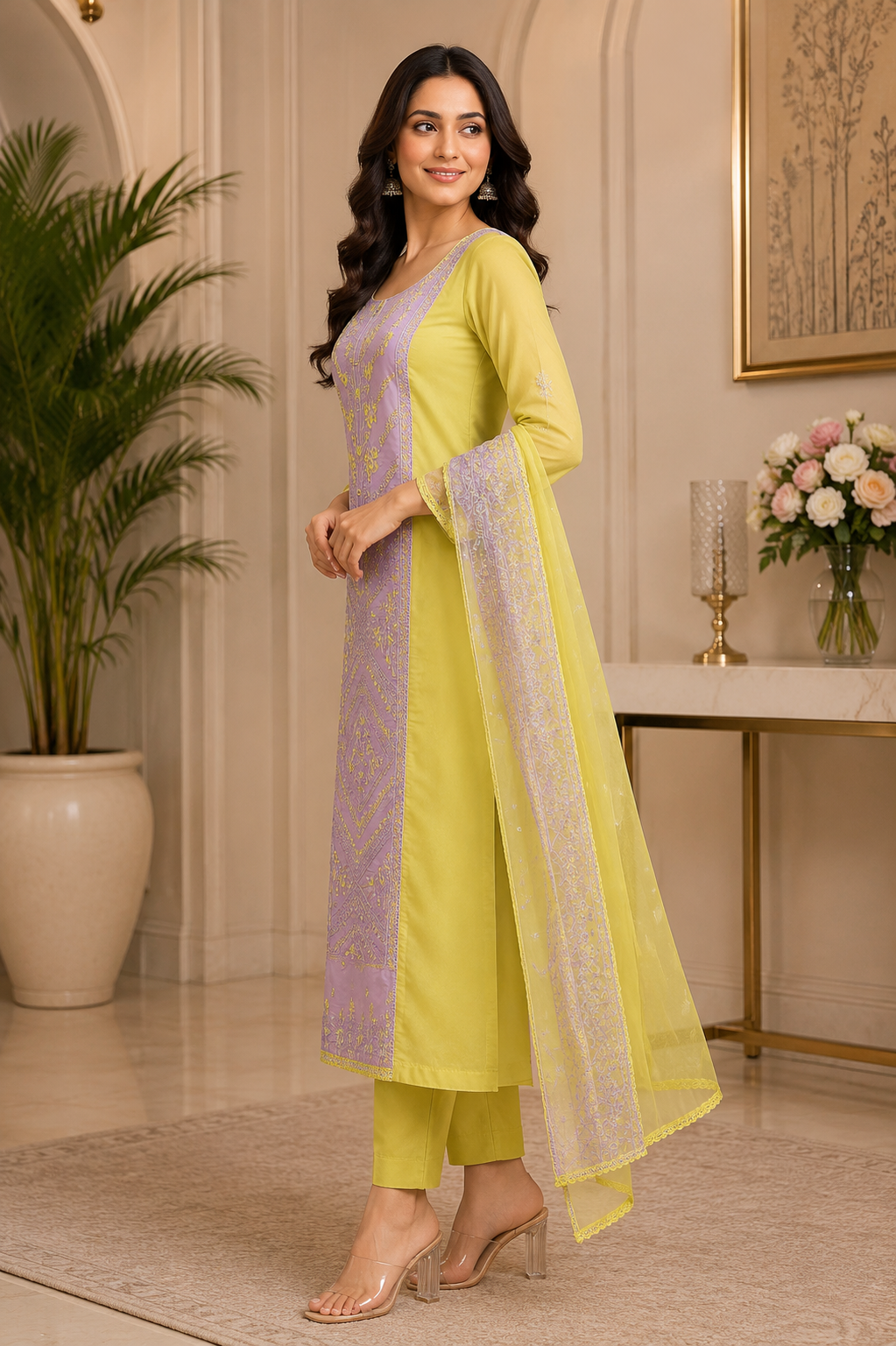 Muslin semi stitched designer party wear suit