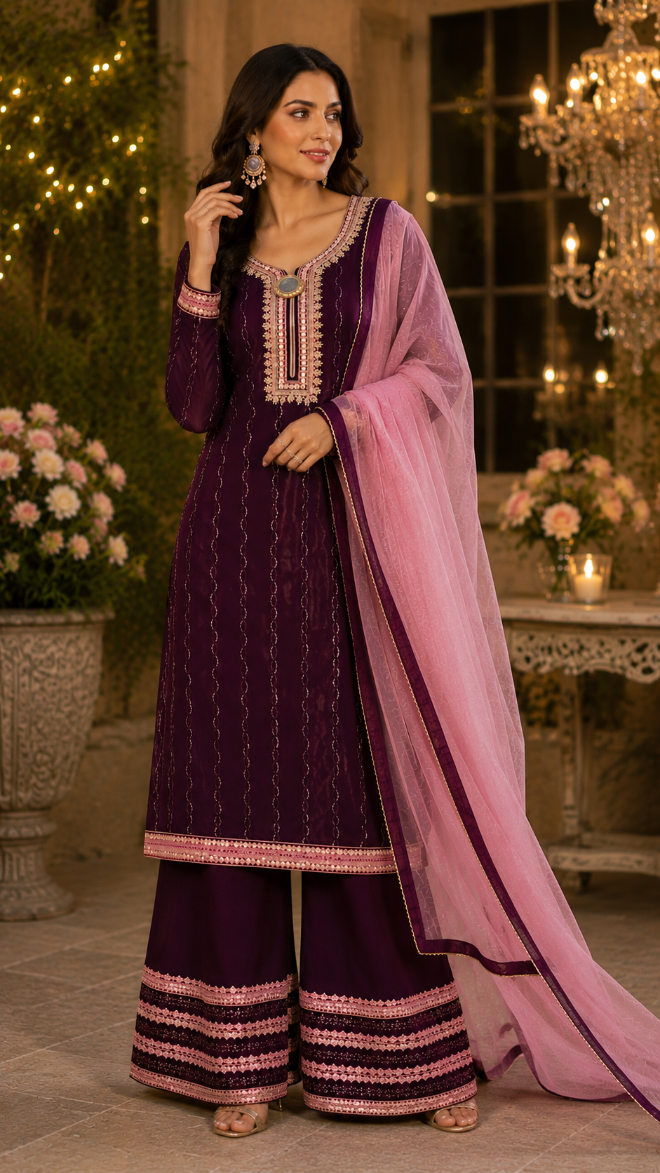 Party wear embroidered georgette suit