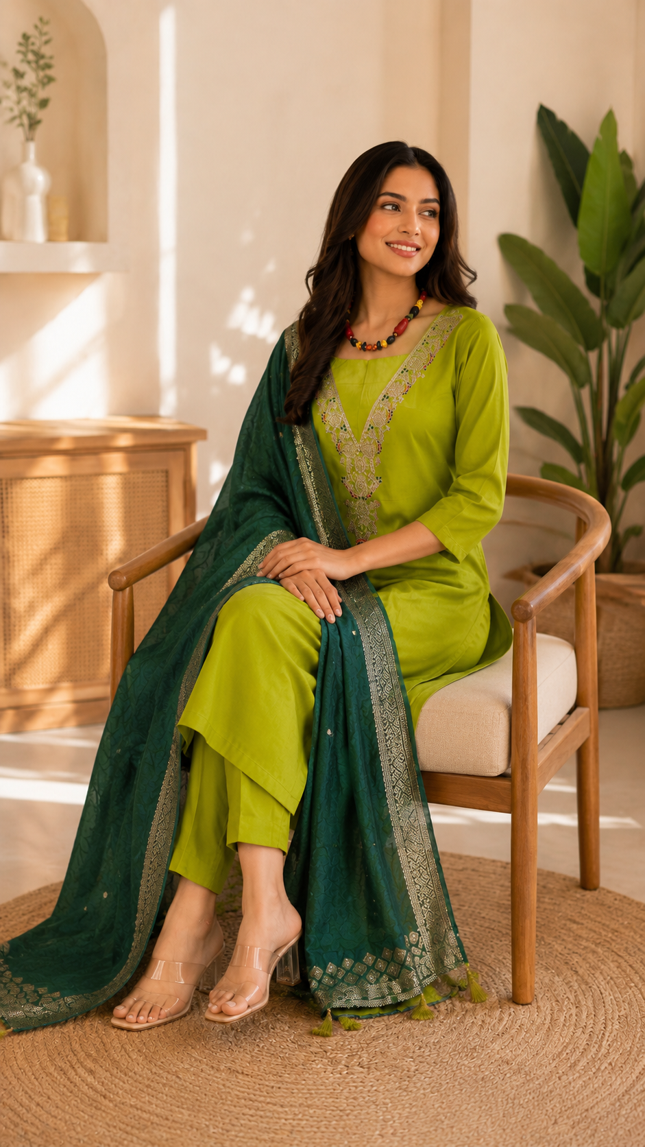 Glace cotton party wear suit best for mehndi function
