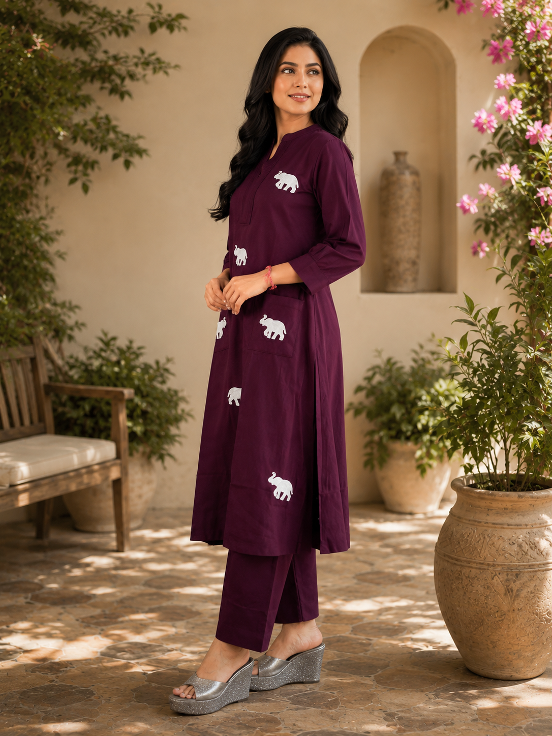 Cotton  embroidered co-ord set