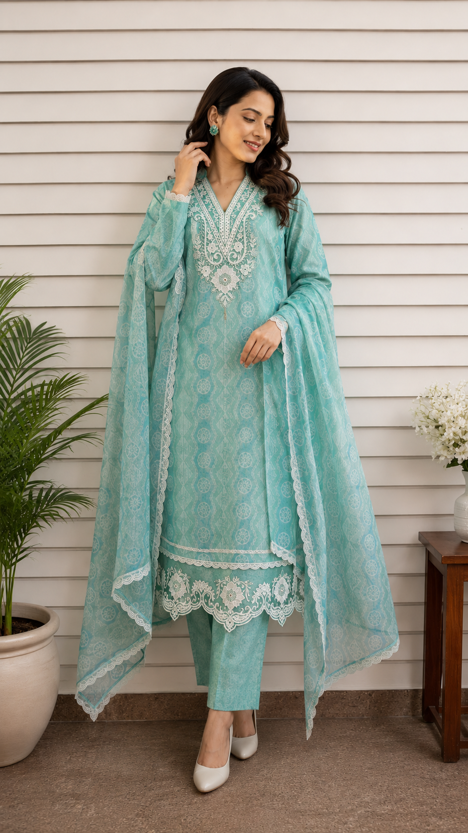 Pure linen cotton designer suit