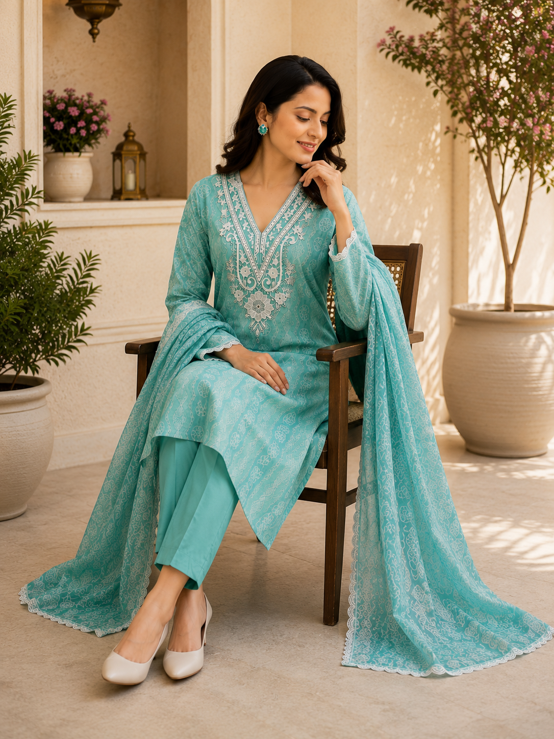 Pure linen cotton designer suit