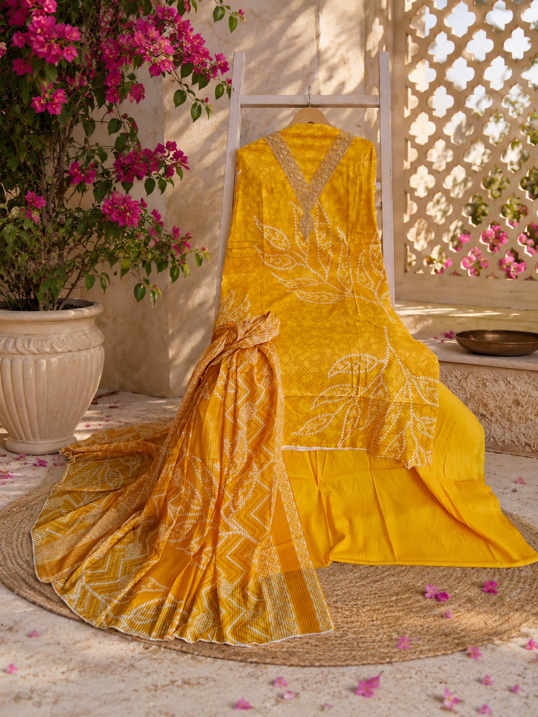 Trending v neck designer pure cotton embroidered  suit
