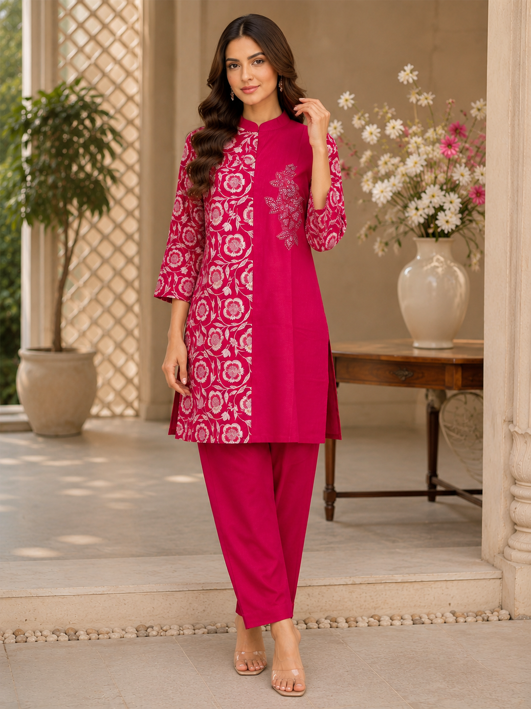 Fancy co-ord set with 3D work