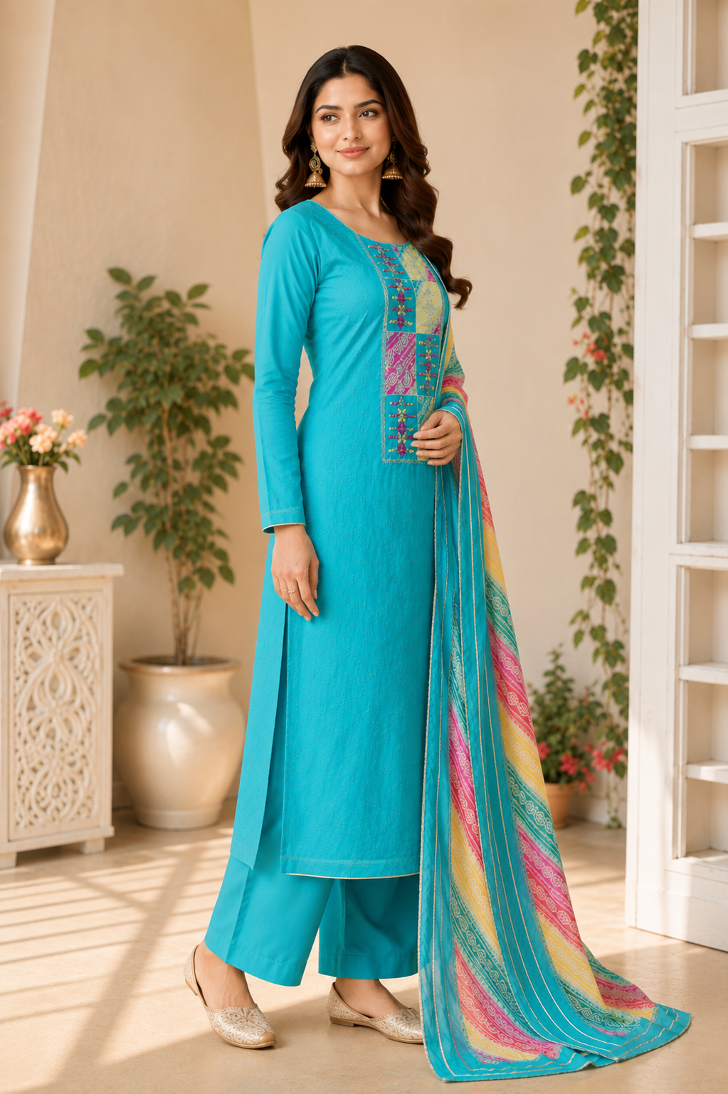 Roman silk fancy designer party wear suit