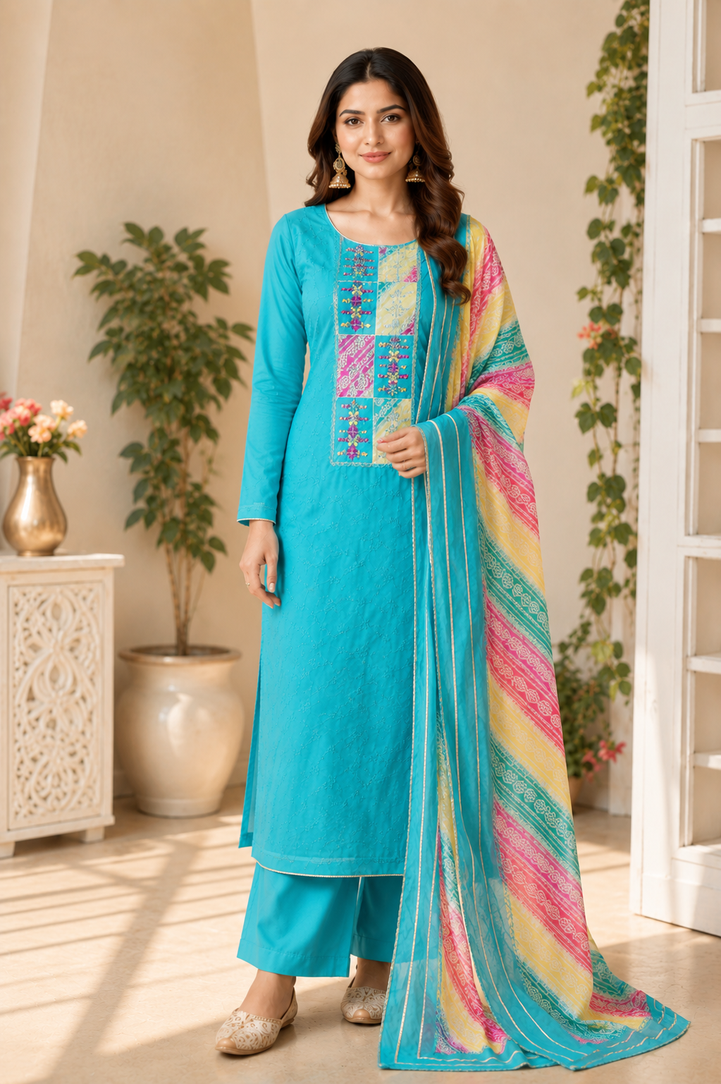 Roman silk fancy designer party wear suit
