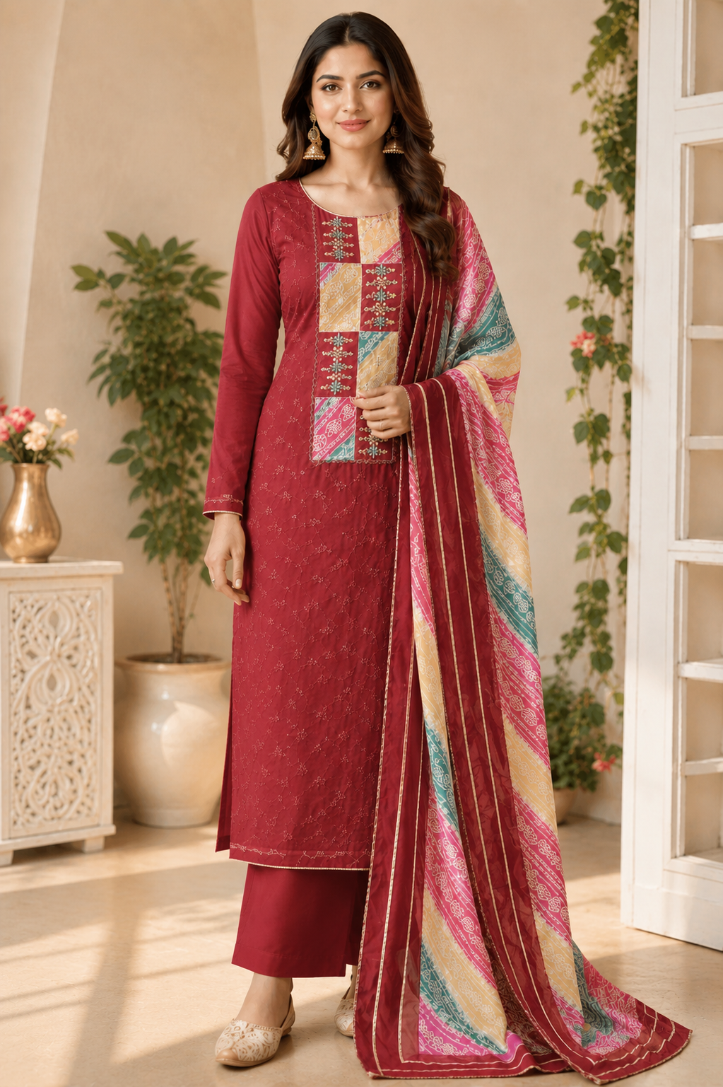 Roman silk fancy designer party wear suit
