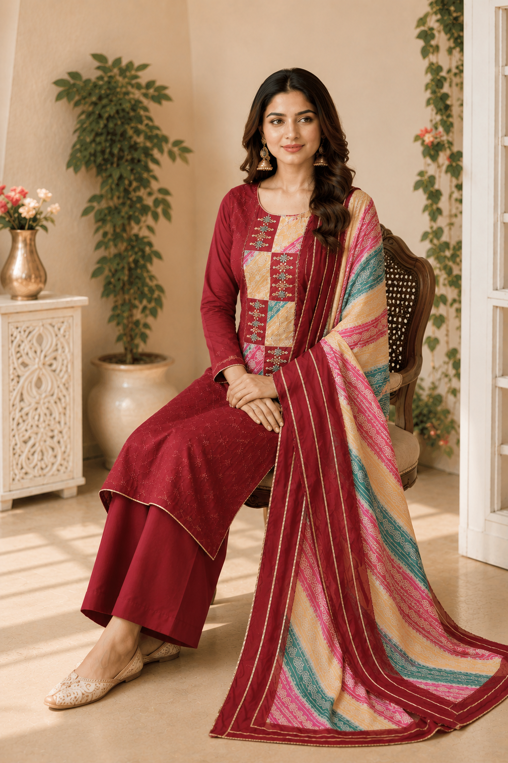 Roman silk fancy designer party wear suit