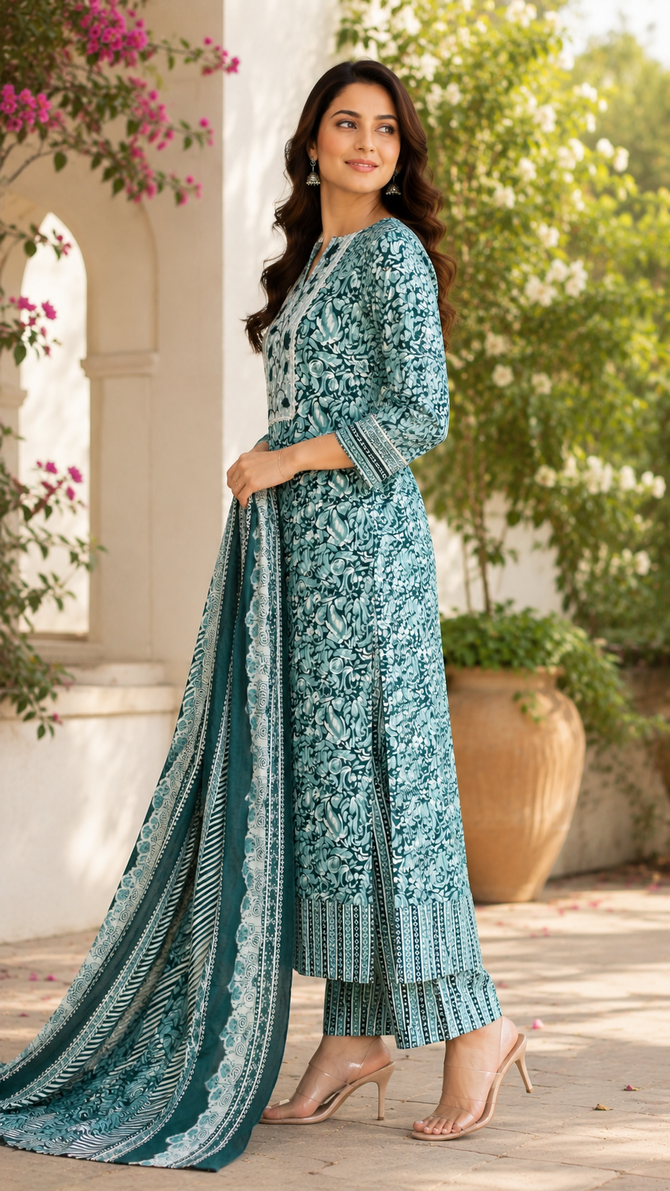 Pure cotton designer print with work suit